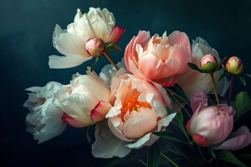Obraz na płótnie Canvas Elegant floral art with a dark background