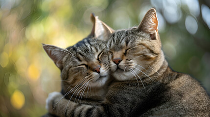 cute cats in love, cat couple, valentines day