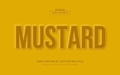 Mustard Yellow Honey 3D Embossed Editable Text Effect, Editable Font Style Premium Vector