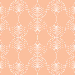 Seamless colorful art deco ogee textile pattern vector - 714424256