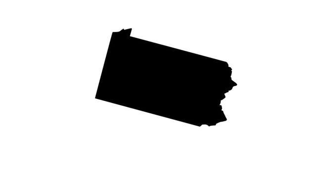 Pennsylvania state map animated video