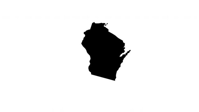 Wisconsin state map animated video