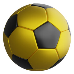 Football metallic gold clipart flat design icon isolated on transparent background, 3D render sport and exercise concept