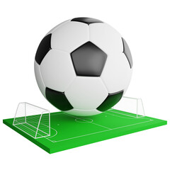 Football match clipart flat design icon isolated on transparent background, 3D render sport and exercise concept