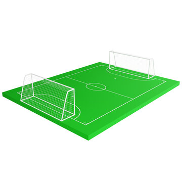Football field clipart flat design icon isolated on transparent background, 3D render sport and exercise concept