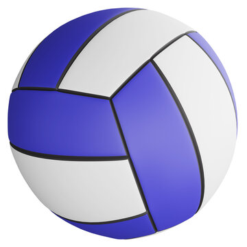 Volleyball clipart flat design icon isolated on transparent background, 3D render sport and exercise concept