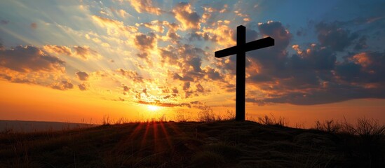 Cross silhouette - sign of divine love for humanity.