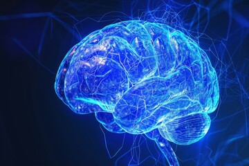 Brain activity and health scan illustration