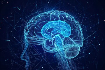 Brain activity and health scan illustration