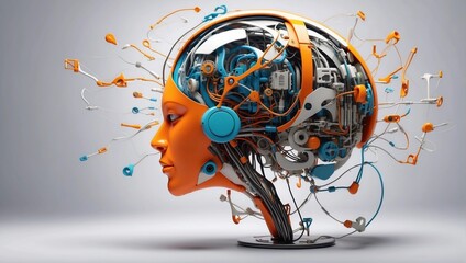 illustration of a futuristic robotic head