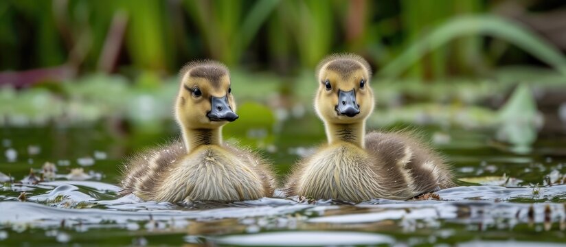 Pair of young geese.