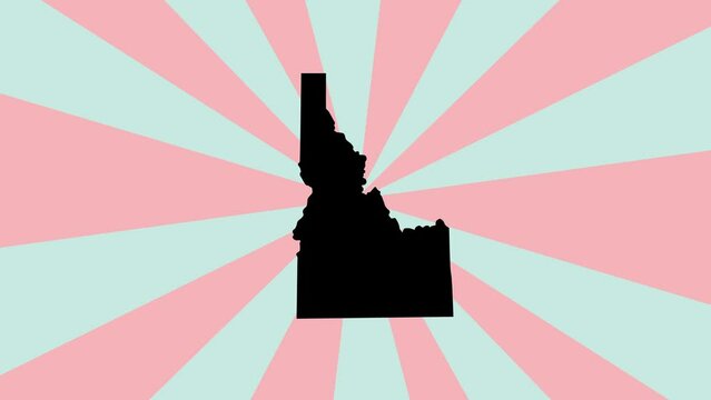 Animated map of the state of Idaho with a rotating background