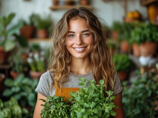 Gardening Young Woman