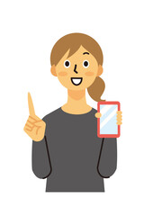 主婦　女性　ミドル　スマホ　操作　ロングヘア