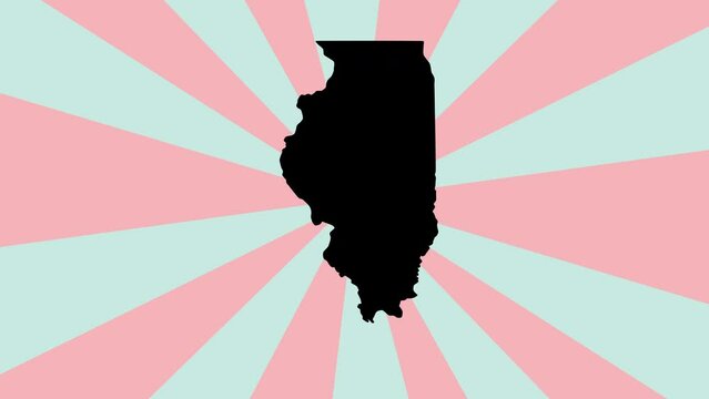 Illinois state map animation with a rotating background