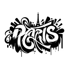 "Paris": A Graffiti-Styled Hand Lettering Vector, Perfectly Suited for Creating Unique Posters, Stickers, T-Shirt Designs, and More."