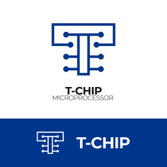 letter T and microcontroller logo. letter T and IC logo chip logo. modern letter T logo design. T techy logo. Letter T Technology logo.