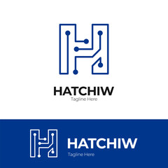 Letter H Technology logo. H techy logo. H Letter Tech Logo. modern letter H logo design. 