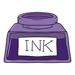 bottle ink illustration vector