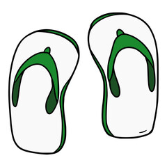green flip-flops illustration vector