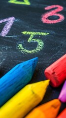 Back to school, Chalkboard Countdown, Use a chalkboard to create a countdown to the first day of school with vibrant chalk colors, background image, generative AI