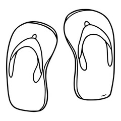 flip-flops illustration outline vector
