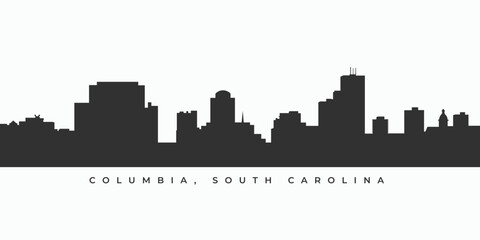 Columbia, South Carolina city skyline silhouette illustration in vector