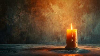 Portrait of candle against texture background with space for text, background image, generative AI - obrazy, fototapety, plakaty