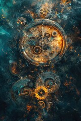 Abstract art concept with gears merging into a clockwork, symbolizing time and mechanics, surreal and artistic â€“v 6 --ar 2:3 --stylize 400 --v 6 Job ID: edda8a5e-6b2e-4598-a5d7-8031d23a63da
