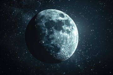 glittery majestic moonlight at midnight