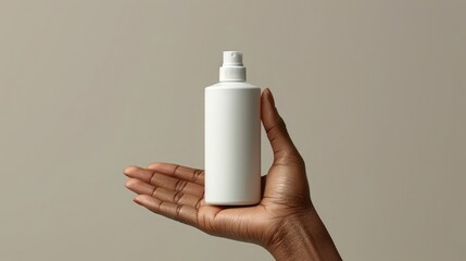 Hand holding product bottle Facial cleansing foam tube For use in design work Various advertising work