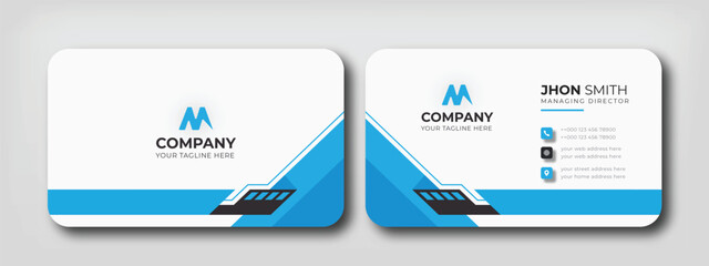 Simple Modern Business Card Creative And Clean Professional Business Card Template Design. Minimal Shape corporate layout brand identity. 