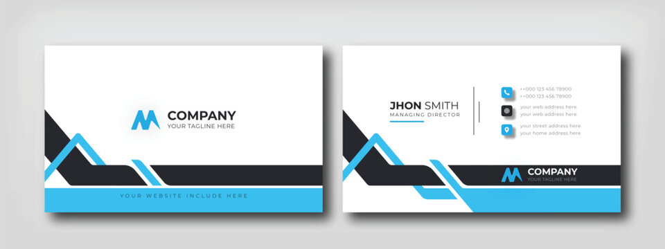 Simple Modern Business Card Creative And Clean Professional Business Card Template Design. Minimal Shape corporate layout brand identity. 