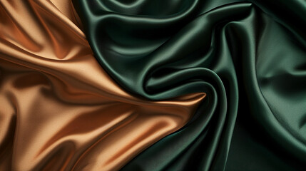 Hunter Green and Medium Brown silk background