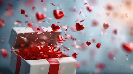 a gift box of romantic love on the valentines day pragma