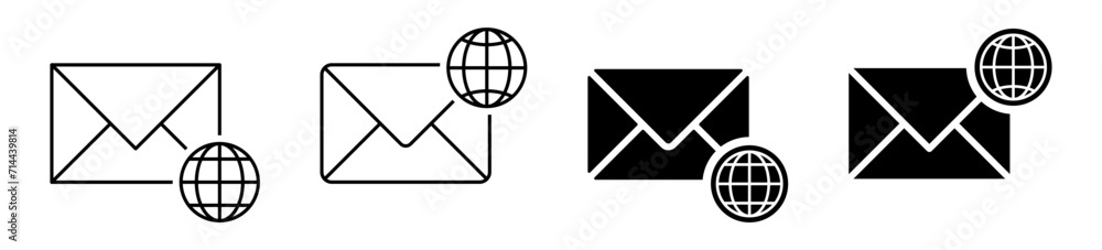 Poster globe email set icon. vector isolated on white background. design for app, web.