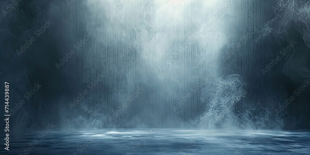 Poster blue dark abstract light in night background setting empty scene with smog old black fog under spotl