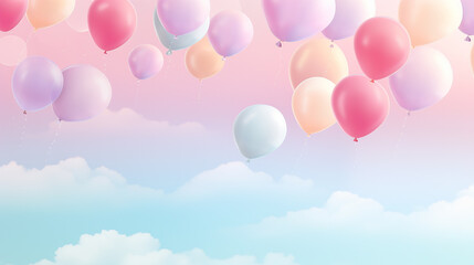 Naklejka premium balloons flying in the sky