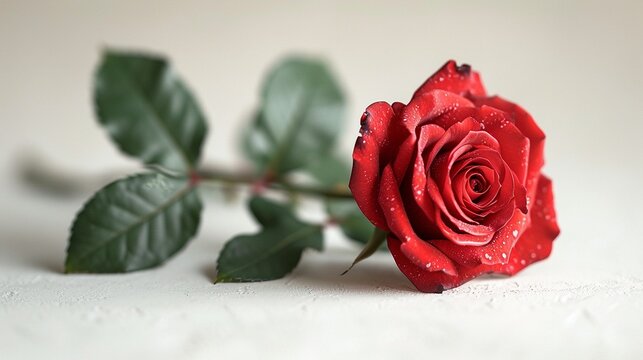 red rose on a wooden table