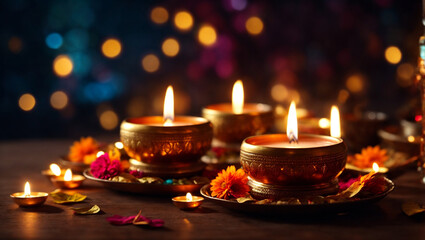Obraz na płótnie Canvas Devali candles Background