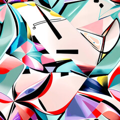 Abstract painting seamless pattern with pastel colors