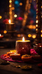 Obraz na płótnie Canvas Devali candles Background