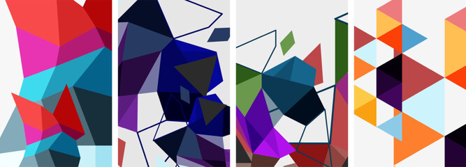 Triangle geometric abstract backgrounds. Vector illustration For Wallpaper, Banner, Background, Card, Book Illustration, landing page