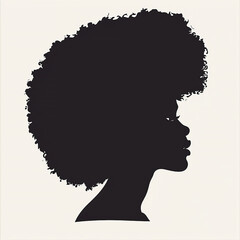 Afro silhouette  - obrazy, fototapety, plakaty