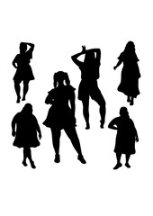 Fashionable plus size woman silhouettes