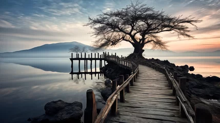  A peaceful ancient pier with beautiful landscape © pasakorn