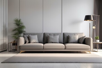 gray sofa in the living room