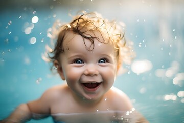 Charming Infant Delight Joyful Water Photoshoot