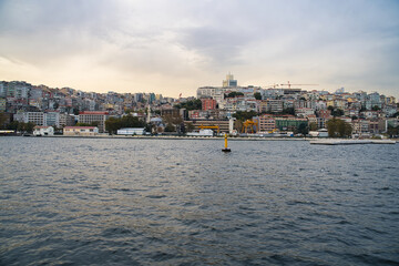 Views of Uskudar or Asian side of Istanbul, Turkey from the bosporus tour boats