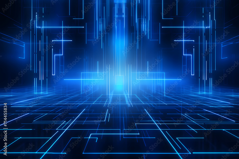 Wall mural abstract digital in futuristic technology design and digital motion, creating a business themed abst